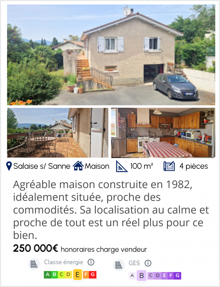 Salaise sur sanne - Maison 100m²